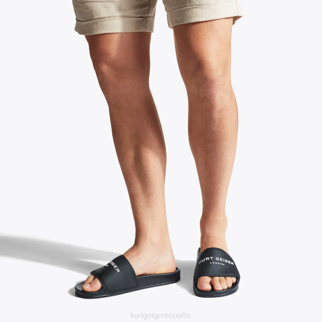 Kurt Geiger hombres deslizador de piscina kgl londres 2LPR493 | calzados negro